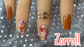 Uñas de otoño con zorro 🦊  !!!