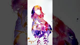 A simple painting in a quiet afternoon Part 3 | Watercolor Fantasy Portrait | ASMR Art