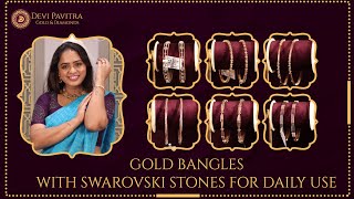 Gold Bangles with Swarovski for Daily Use | CZ Jewellery Collection I Devi Pavitra Gold & Diamonds