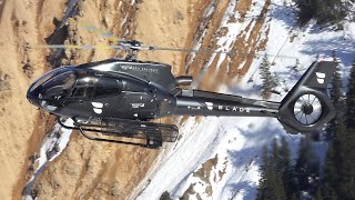 Airbus Helicopters H130 (EC130T2) landing & takeoff at Courchevel altiport