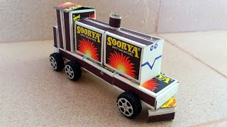 How to make matchbox train at home DIY toy | ගිනිපෙට්ටී වලින් කෝච්චී එන්ජිමක් හදමුද​ ? 🚂