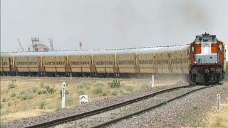 Dangerous Railway Curve:High Speed Train In Thar Desert:Suratgarh Jaipur Passenger:Indian Railway