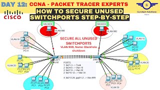 CCNA DAY 12: Secure All Unused Switchports in a Cisco Switch Using Cisco Packet Tracer |CCNA 200-301