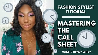 How To Become A Fashion Stylist | Call Sheets Explained!