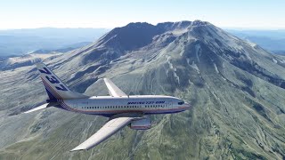 Boeing 737-600, test flight over Mount St. Helens National Park, Washington