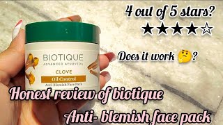 HONEST REVIEW of Biotique anti- blemish face pack// Before and after results .... how to use !!