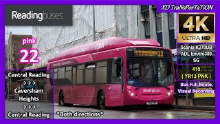 [Reading buses] pink 22 ~ Reading, Friar Street ➝ Caversham Heights ➝ Reading, Friar Street【4K UW】