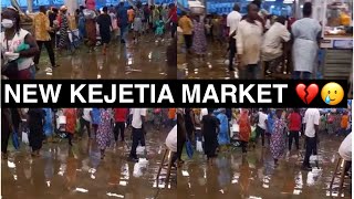 NEW KEJETIA MARKET IN KUMASI; BIGGEST INDOOR MARKET IN GHANA EXPERIENCE MINOR FLOODING AT  BASEMENT