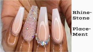 How To Place Rhinestones on Acrylic Nails | Caviar Beads | Beginner Friendly