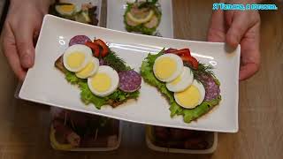 Вкусные бутерброды, канапе, пикантные закуски! // Smörrebröd, Canapé, Herzhafte Snacks! #143