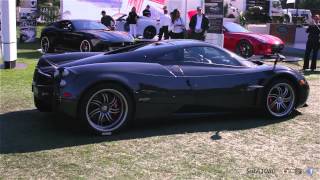 Horacio Pagani's Zonda F & 2 Huyara's Driving on a Lawn at The Quail!