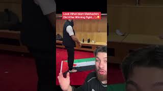 Islam Makhachev Prays On Palestine Flag After Win!☪️🇵🇸❤️ #islam #muslim #ufc #palestine #shorts