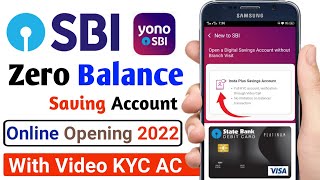 SBI Account Opening Online 2022 | Sbi Video KYC Account | Sbi Zero Balance Saving Account Online