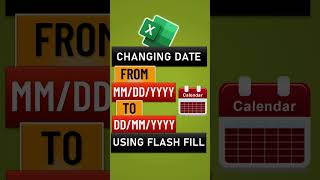 Change Date from mm-dd-yyyy to dd-mm-yyyy using Flash Fill in Excel by Pavan Lalwani shorts #shorts