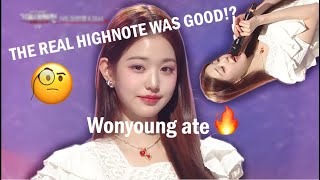 Wonyoung's Original unedited highnote at mbc was actually good