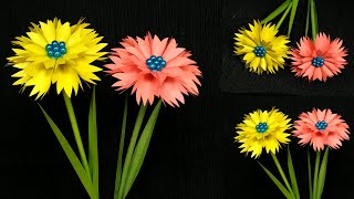 How to make paper flowers, simple paper flower making, craft flower, flower from paper