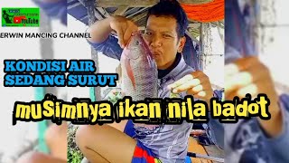 air sedang surut || mancing di danau Cirata || terbaru