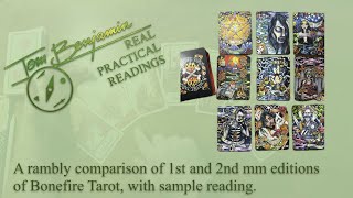 Rambly Comparison: 1st and 2nd MM Edition of Bonefire Tarot (w/ sample reading)