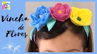 🌺 Cómo hacer una VINCHA con FLORES 🌺 - DIY DIADEMA PRIMAVERAL - Flower headband tutorial