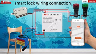 smart lock mobile control using smart relay tuya  wiring connection #electrical #automation