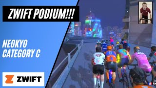 CLOSE FINISH FOR THE PODIUM!!! // Zwift Race Category C // Neokyo