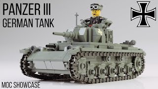 LEGO WW2 MOCS PANZER III TANK SHOWCASE - German Army Brickmania Великая отечественная война