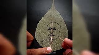 Savarkar leaf painting | Skeleton leaf painting