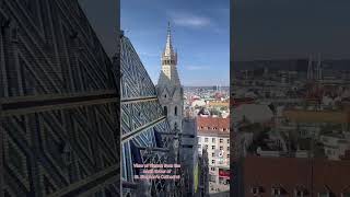 View of #vienna from the north tower of St. Stephen‘s Cathedral | #shorts #4k #austria #travel #2023