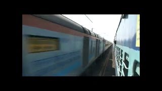 Crossing a BRC WAP7 hauled 12908 Maharashtra Sampark Kranti Express at Itola