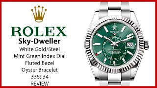 ▶ Rolex Sky-Dweller 336934 White Gold/Steel Mint Green Dial Oyster - REVIEW