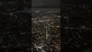 Helicopter flight over London city night lights #flying