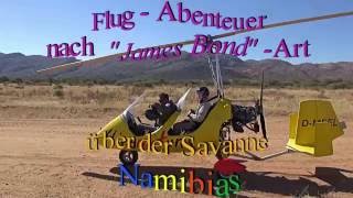 Flug-Abenteuer like James-Bond über der Savanne Namibias (SW-Africa)