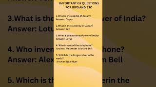 IMPORTANT GK QUESTIONS #gk #gkquestion #ssc #rrb #upsc #gkquiz #youtubeshorts #ytshorts #job #jobs