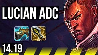 LUCIAN & Nami vs VARUS & Leona (ADC) | 14/1/3, Legendary, Rank 13 Lucian | EUW Challenger | 14.19