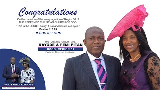 CONGRATULATORY MESSAGE TO PASTOR & PASTOR (DR/MRS) KAYODE & FEMI PITAN AND THE ENTIRE RCCG REGION 51