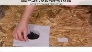 Liquid Rubber Seam Tape Applied to a Drain