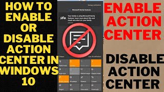 How to Enable or Disable Action Center in Windows 10