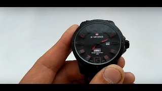 Оригинальные часы Naviforce 9061 NF9061M red обзор, инструкция на русском, настройка, отзывы