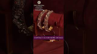 Gold Bangle with Nakshi and Emeralds & Ruby II Devi Pavitra Gold & Diamonds