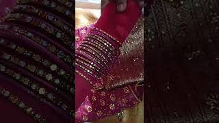 கல்யாண பொண்ணு saree bangle shawl aari blouse design எல்லாம் பார்க்கலாமா வாங்க🥳🥳💴#shots #viral 🔥🔥