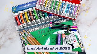 My Last Art Haul of 2022! Holbein Gouache, Watercolors, Caran D'Ache, Derwent Colored Pencils!