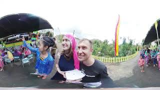 Local holiday  Indonesian village near Yogyakarta 360 VR Video