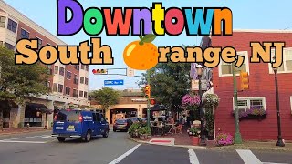 Walk tour inside Downtown South Orange, New Jersey, USA