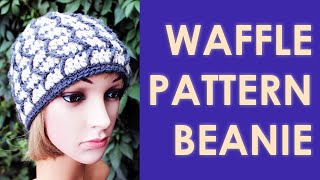 How to crochet waffle pattern beanie hat