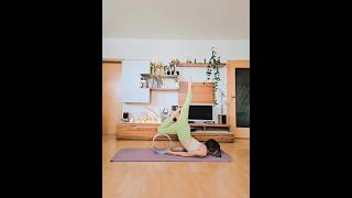 Fancy but not difficult yoga wheel pose! Try it!! #yogawheel #onlineyoga