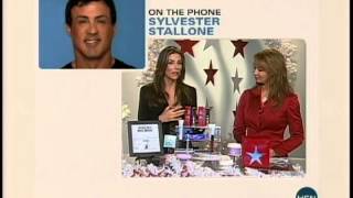 Sylvester Stallone calls his wife live on TV