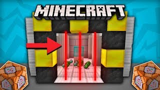 How to build a working LASER DOOR in MCPE - Minecraft Command Block Tutorial (No Mods)