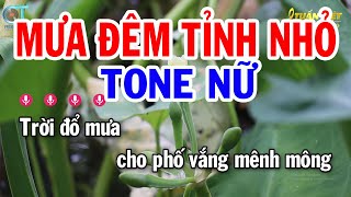 Karaoke Mưa Đêm Tỉnh Nhỏ Tone Nữ ( G#m ) Nhạc Sống Mới || Karaoke Tuấn Kiệt