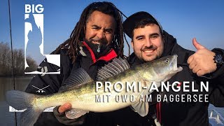 Promi Angeln - Patrick Owomoyela und Big L am Baggersee