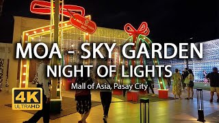 [4K] Sky Garden "NIGHT OF LIGHTS" Illumination Park | Mall of Asia | Walking Tour | Island Times